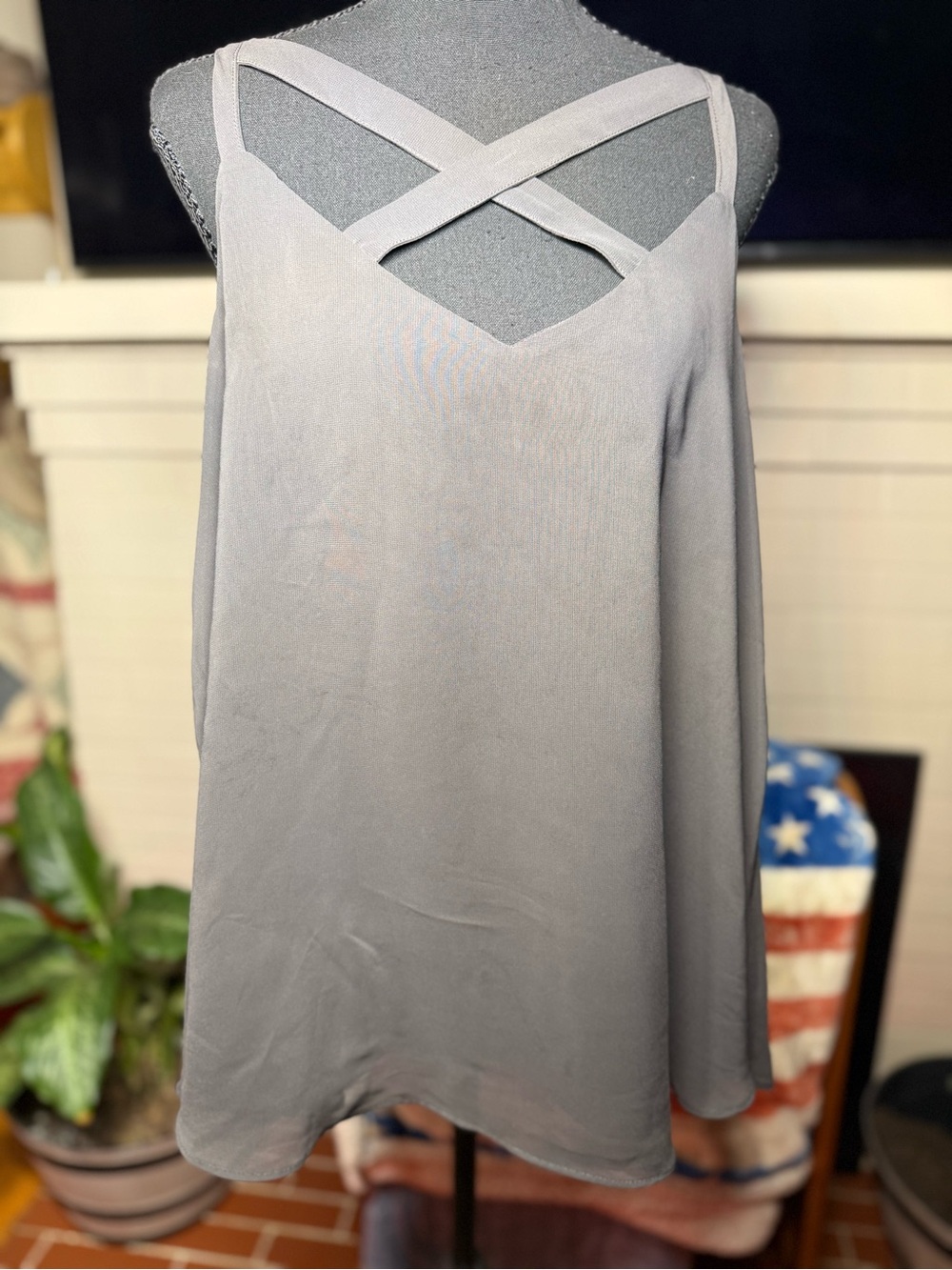 Torrid Gray Crisscross Strap Camisole